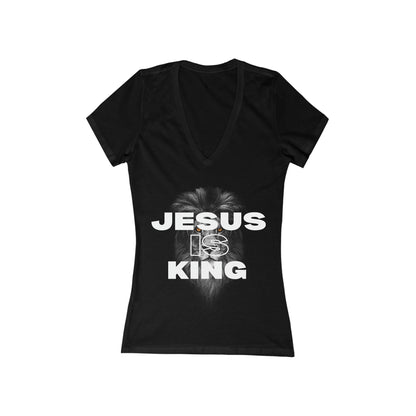 Jesus is King Deep V-Neck T-shirt